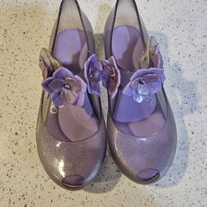 Purple glitter girls jelly shoes size 12